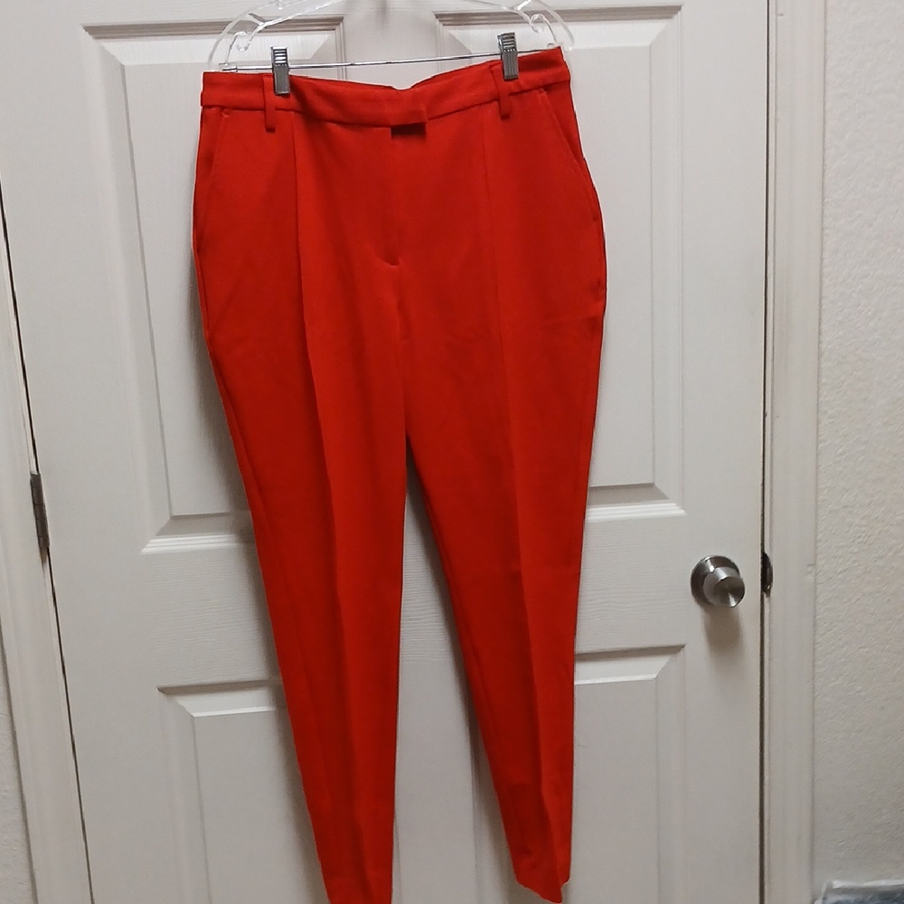 Ashro Red Dress Pants Slim Fit Tailored